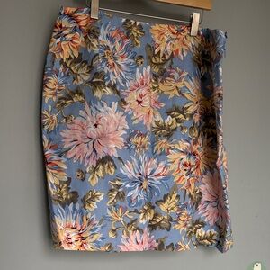 Talbots Floral Midi Dress - Blue and Pink